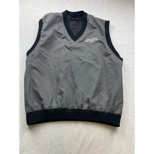 Vintage Sunderland of Scotland Golf Vest Men L Gray Oyster Reef Invitational '98